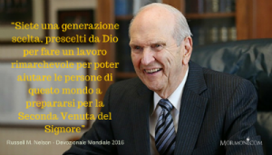Presidente Nelson parla del potenziale della generazione what al primo devozionale mondiale del 2016