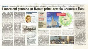 Primo tempio mormone a Roma