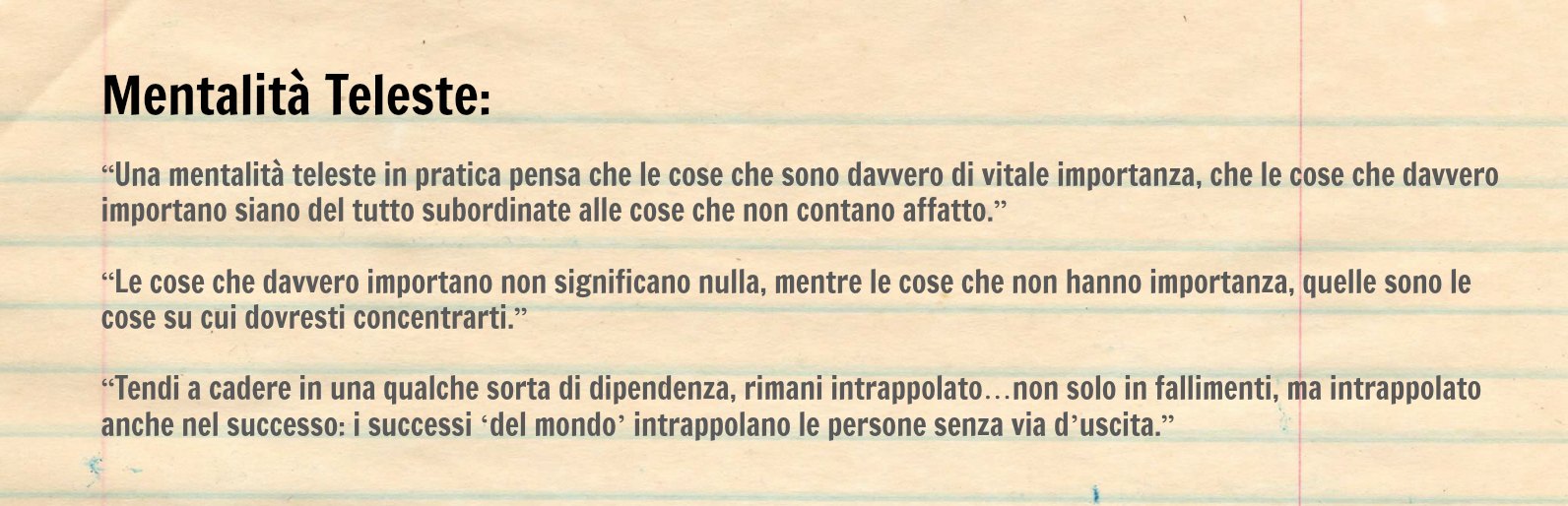 regno teleste mentalità