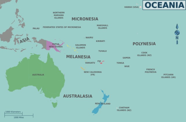 Paesi con la più alta percentuale di Mormoni oceania